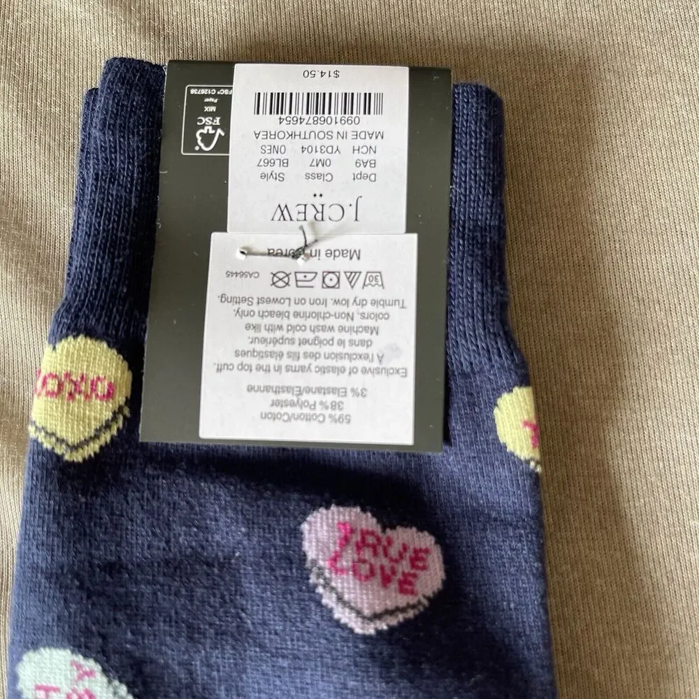 J.Crew Mens Candy Socks Blue One Size Office Casual Preppy Modern Style BL667